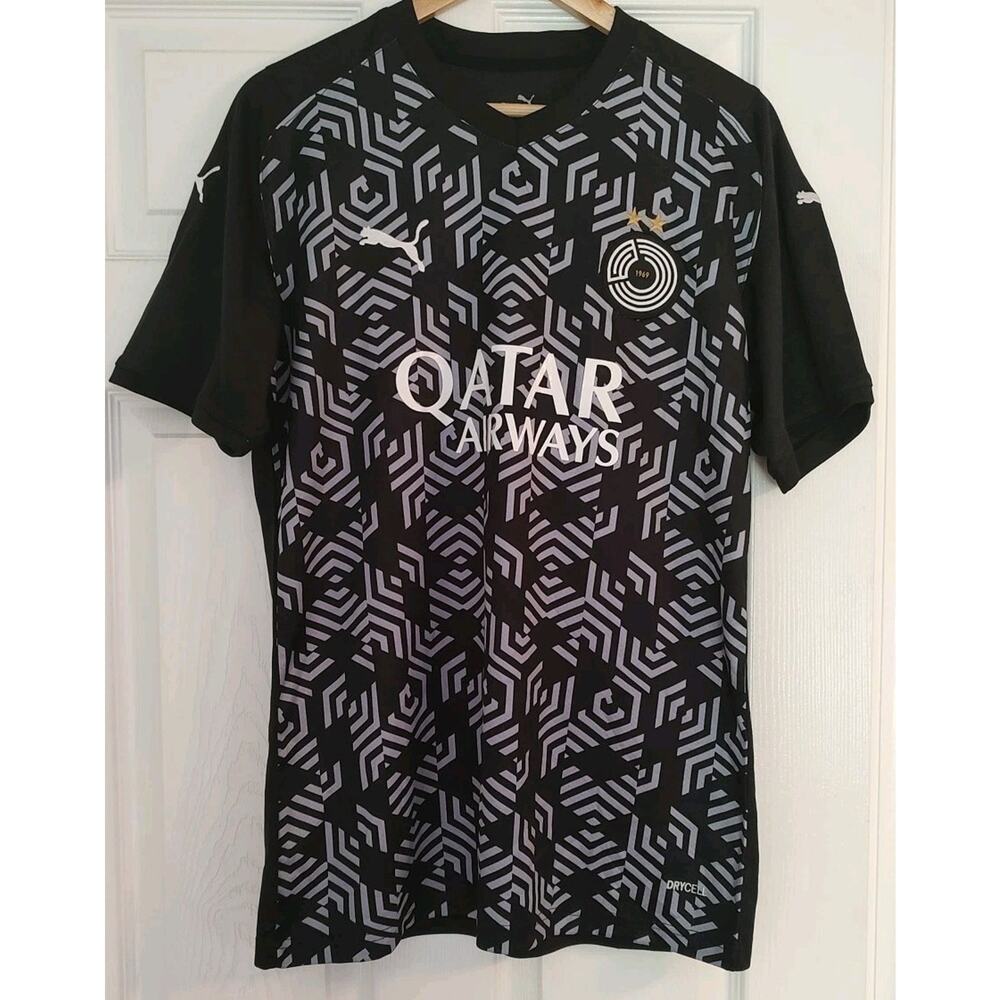 Men's AL SADD Sports Club SC Puma Black Soccer Jersey Qatar - Large